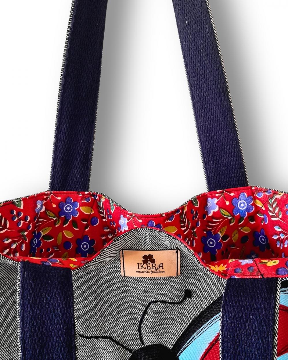 Maxi Bolsa Feminina Artesanal em Tecido Jeans
