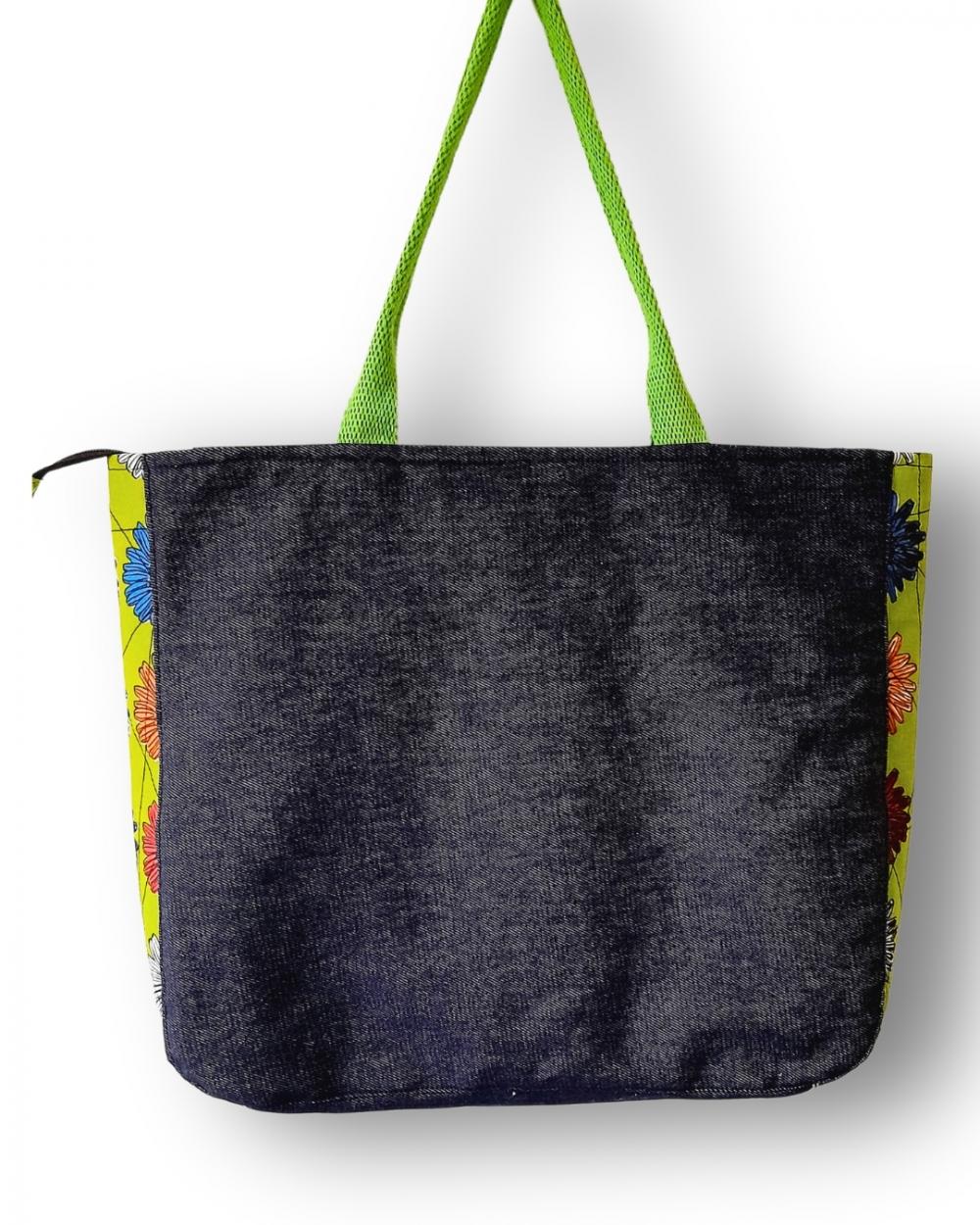 Maxi Bolsa Feminina Artesanal em Tecido Jeans