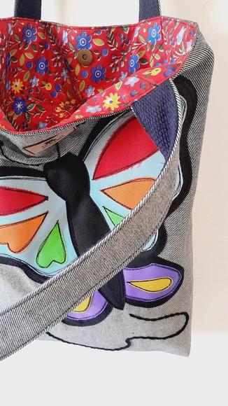 Maxi Bolsa Feminina Artesanal em Tecido Jeans