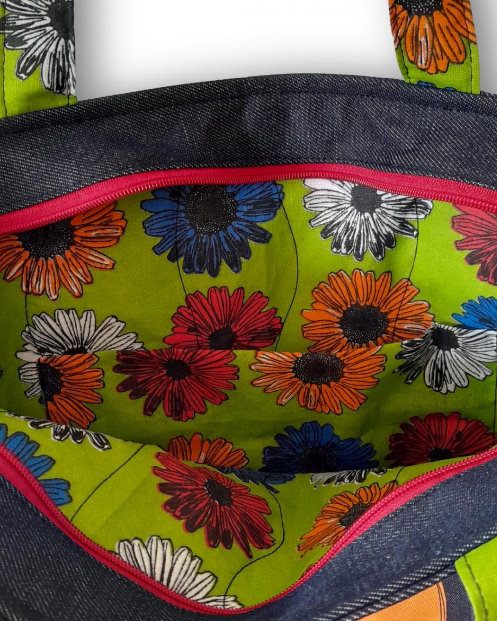 Bolsa Artesanal de Tecido Jeans Bordada à Máquina Meu Pet