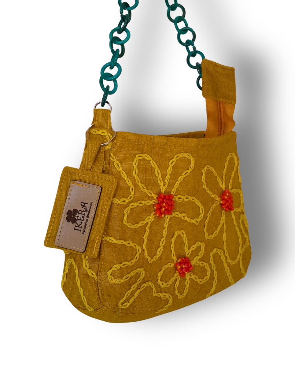 Mini Bolsa Artesanal Feminina de Tecido Carla