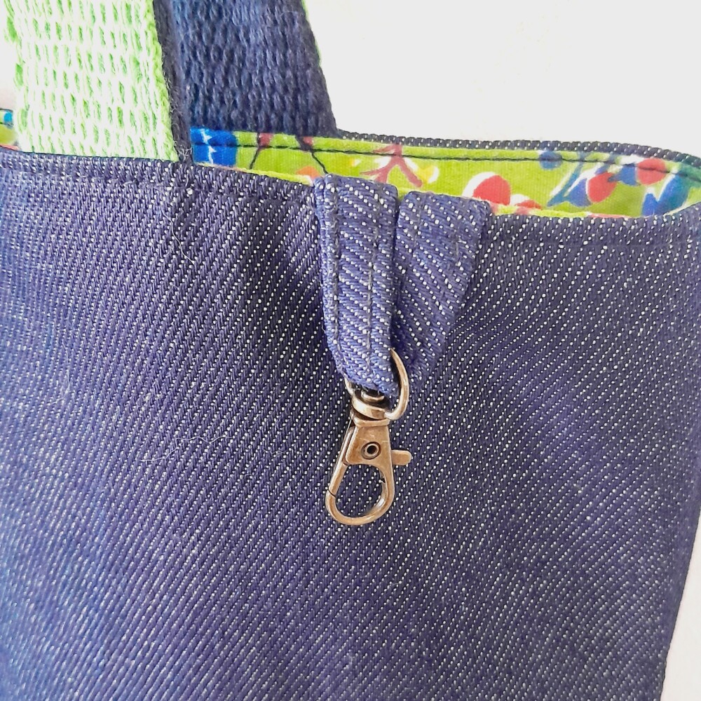Bolsa Artesanal Feminina de Tecido Jeans Rosa