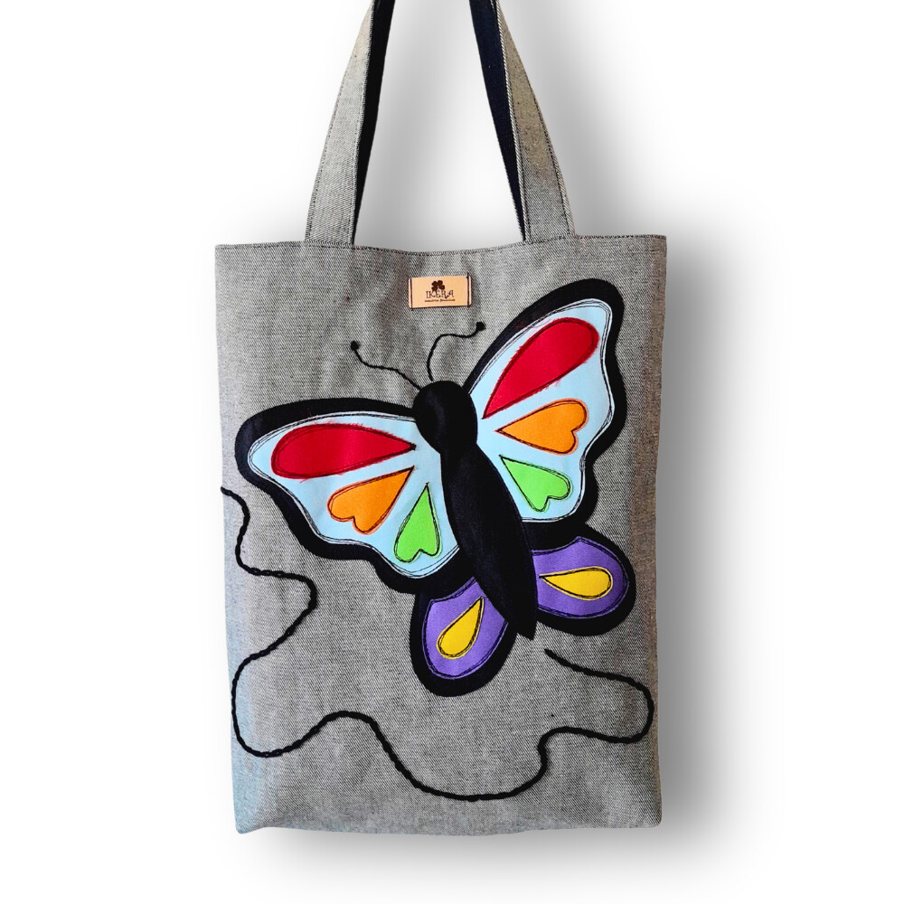 Maxi Bolsa Feminina Artesanal em Tecido Jeans