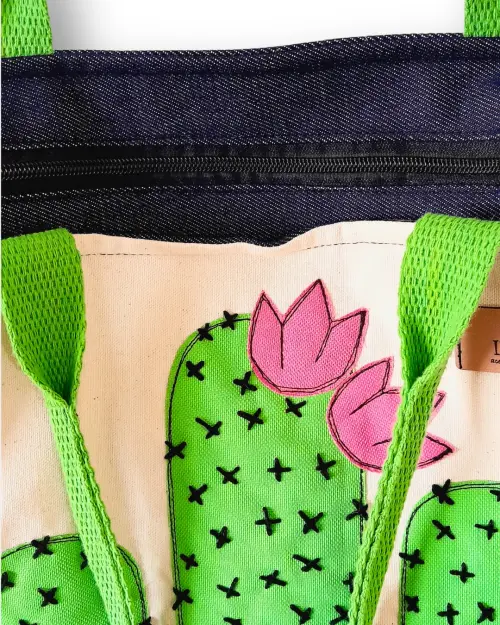 Maxi Bolsa Feminina Artesanal em Tecido Jeans