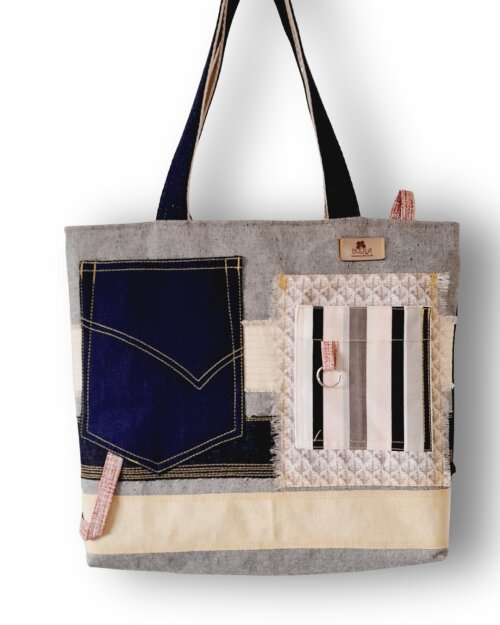 Bolsa Artesanal Feminina Feita no Tecido Jeans