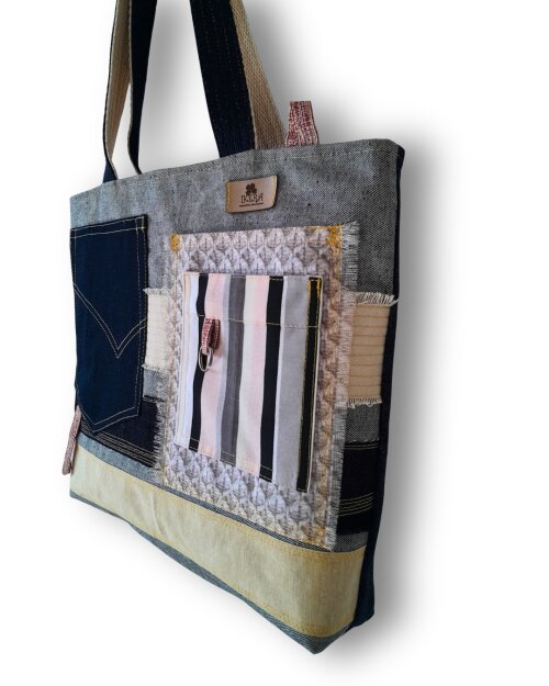 Bolsa Artesanal Feminina Feita no Tecido Jeans