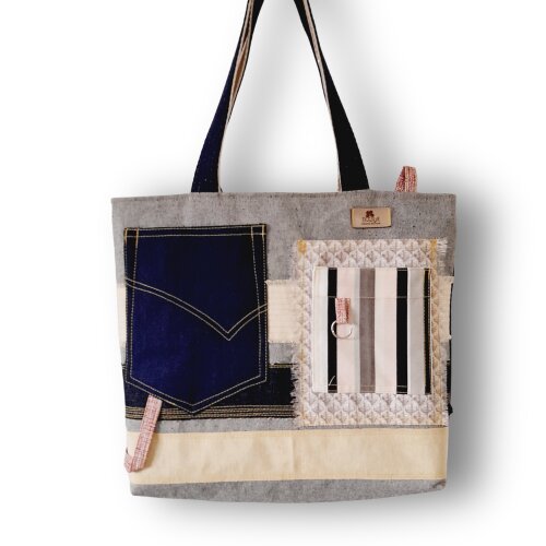 Bolsa Artesanal Feminina Feita no Tecido Jeans