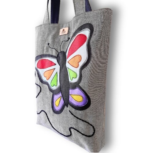 Maxi Bolsa Feminina Artesanal em Tecido Jeans