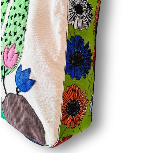 Maxi Bolsa Feminina Artesanal em Tecido Jeans