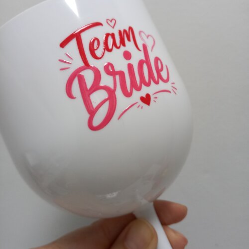 10 Taça 550ml Team Bride Personalizada DTF Acrílica Branca | Despedida de Solteira | Chá da Noiva