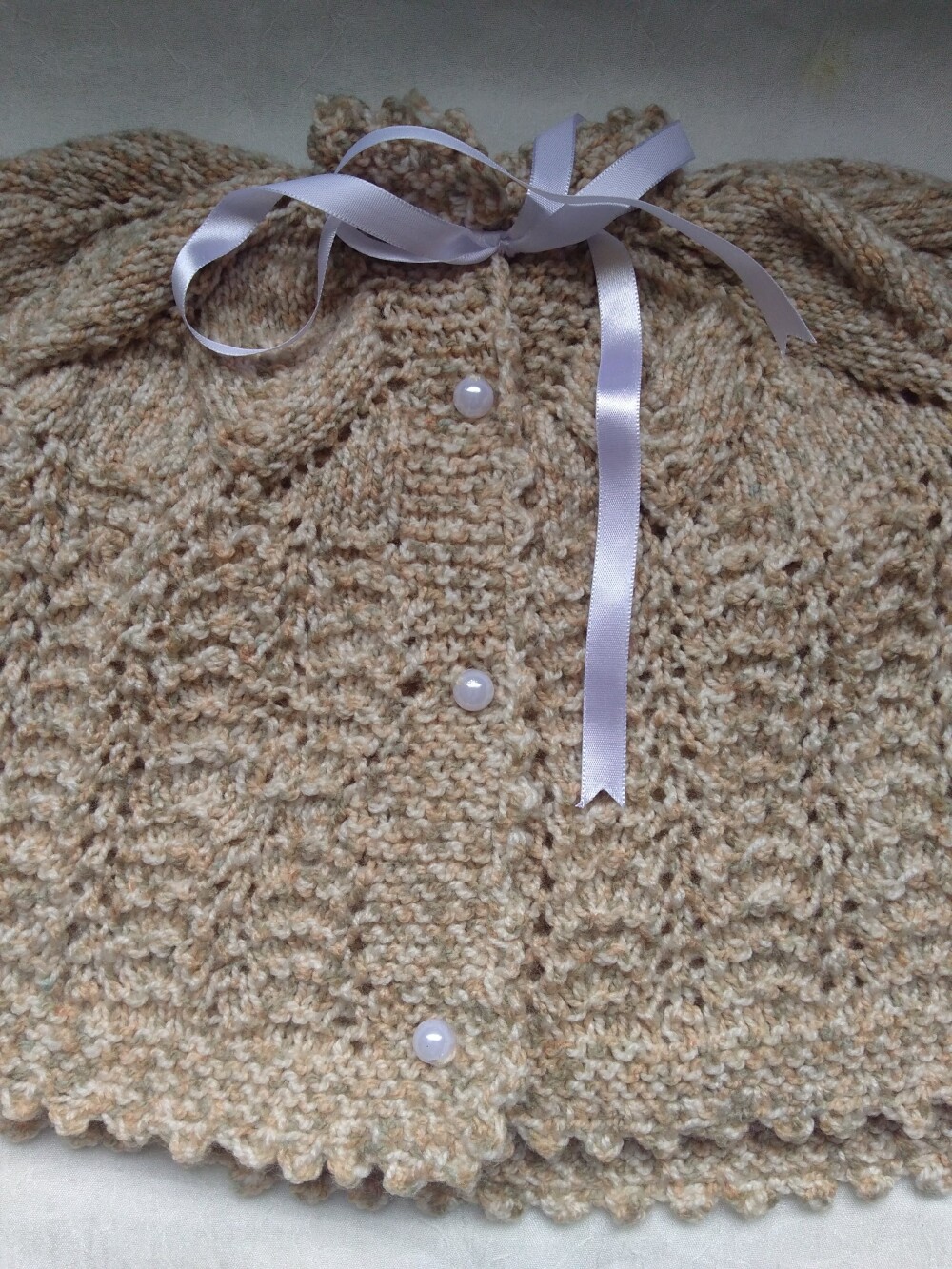 conjunto  tricô  bebe: casaquinho e calça 0 a 3 meses