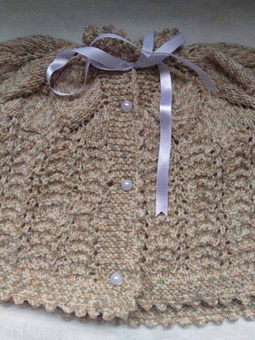 conjunto  tricô  bebe: casaquinho e calça 0 a 3 meses