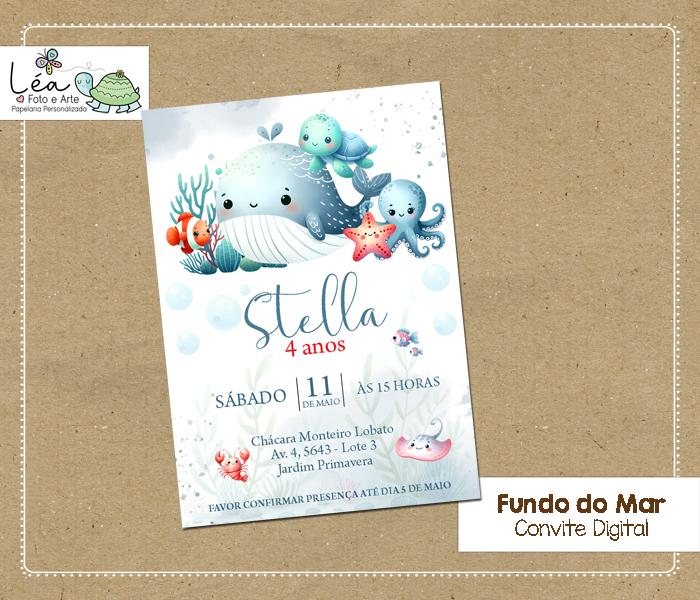 Convite Digital Baleia no Fundo do Mar