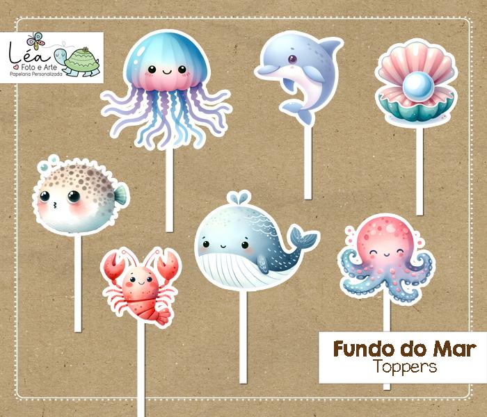 Topper Para Docinho Festa Fundo do Mar