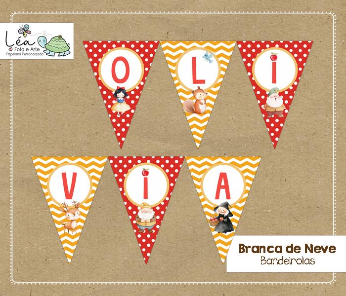 Bandeirola Festa Branca de Neve