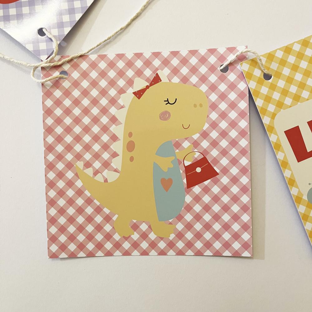 Bandeirola Festa Dinossauros Menina