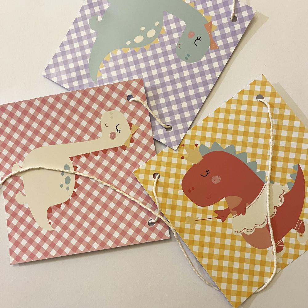 Bandeirola Festa Dinossauros Menina