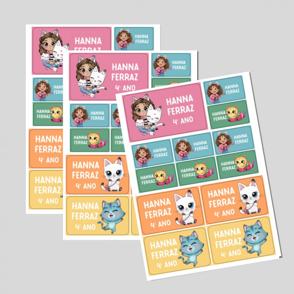 Etiqueta Escolar Casa Mágica da Gabby