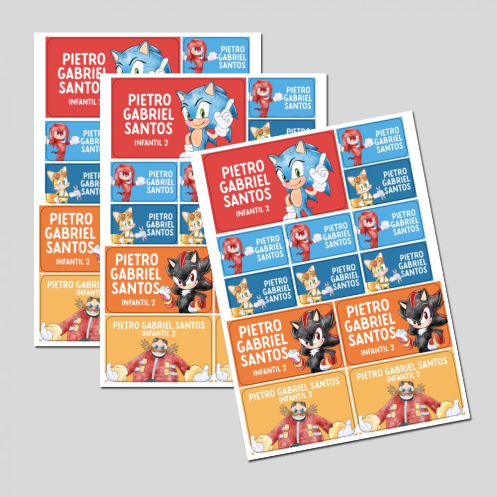 Etiqueta Escolar Sonic