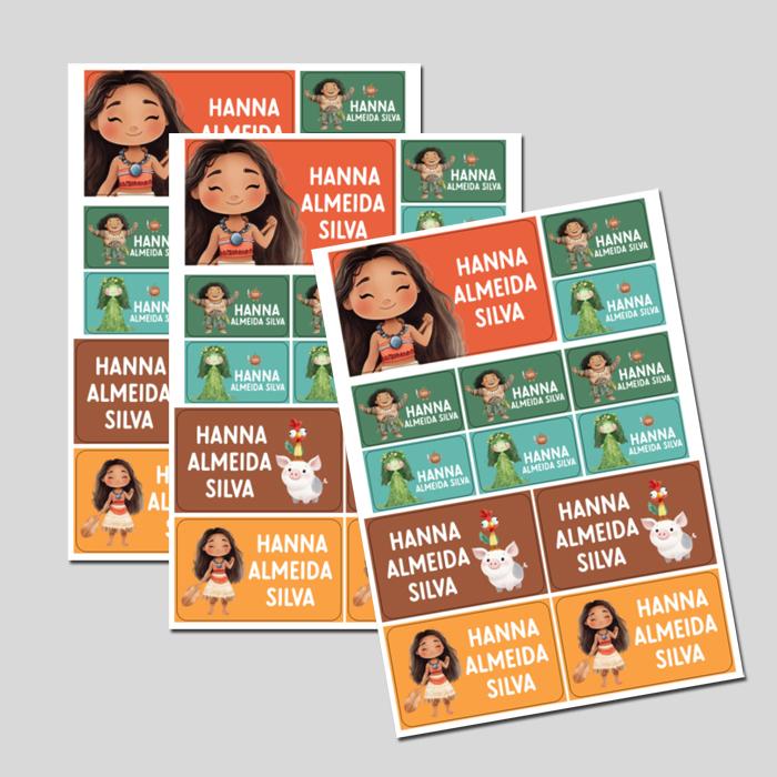 Etiqueta Escolar Moana