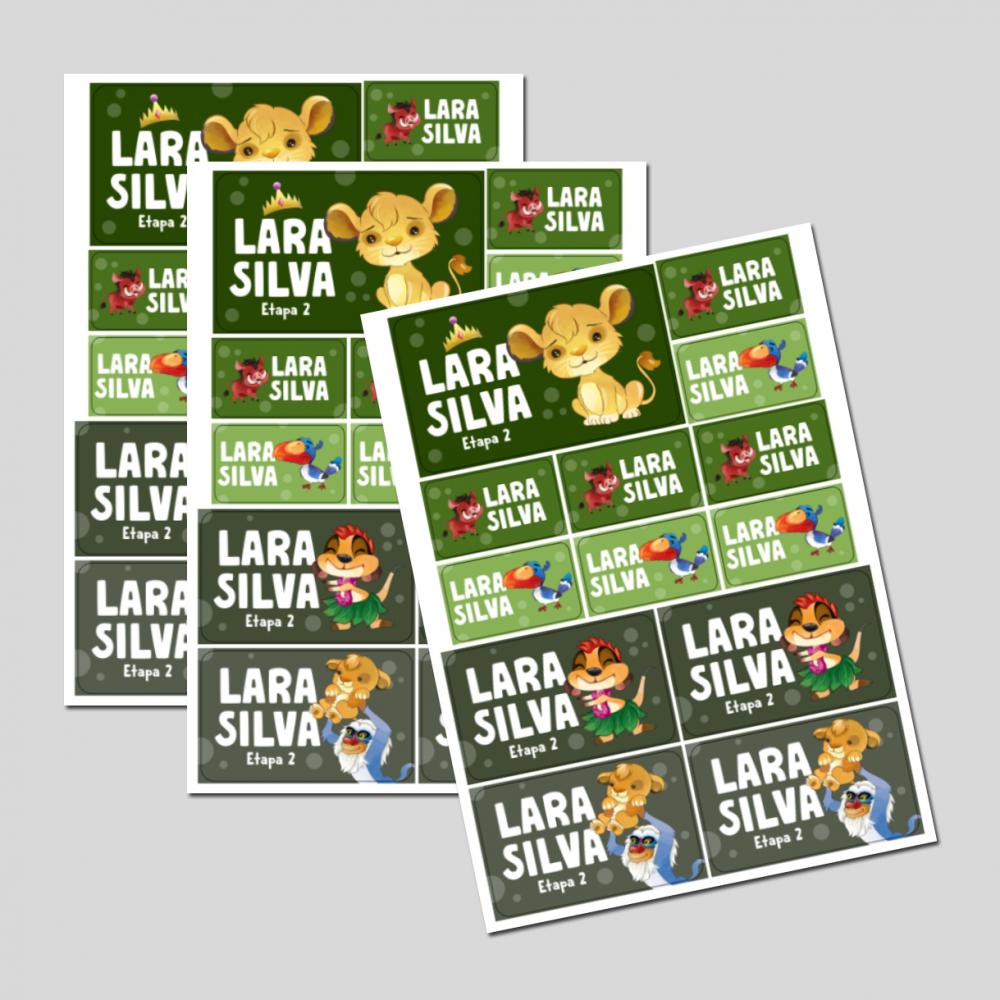 Etiqueta Escolar Rei Leão