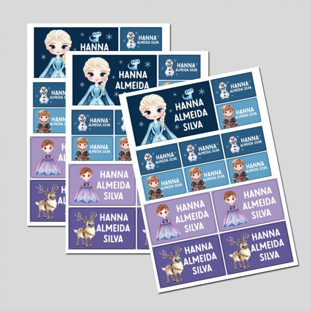Etiqueta Escolar Frozen Anna e Elsa