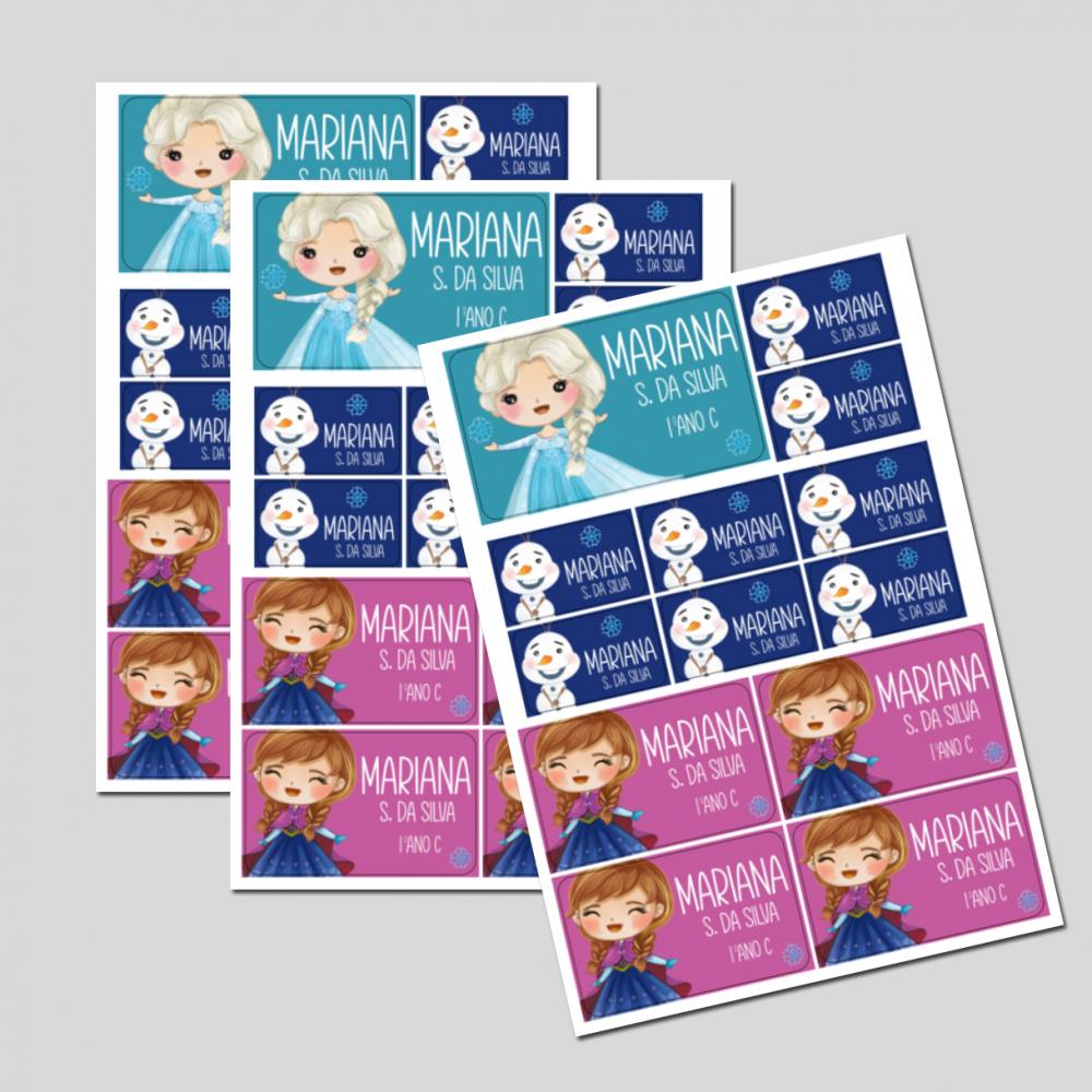 Etiqueta Escolar Princesas Frozen