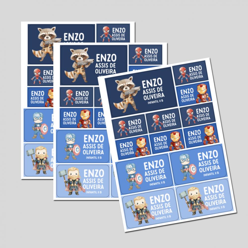 Etiqueta Escolar Vingadores