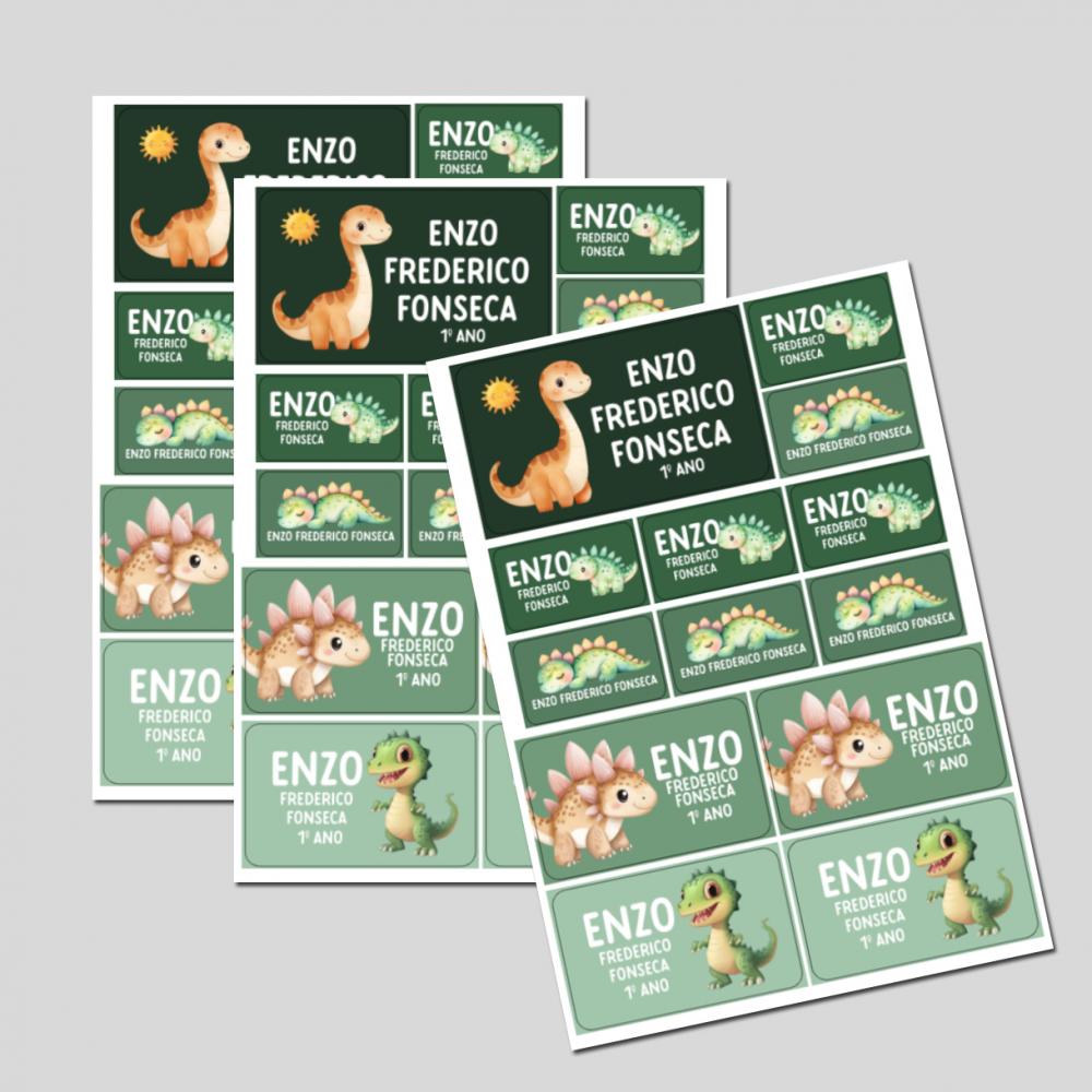 Etiqueta Escolar Dinossauros