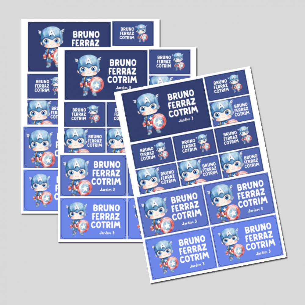 Etiqueta Escolar Capitão América