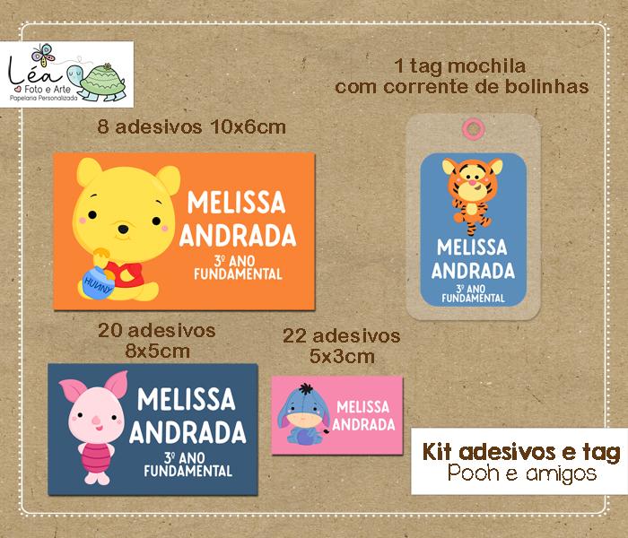 Kit Etiqueta Escolar Ursinho Pooh