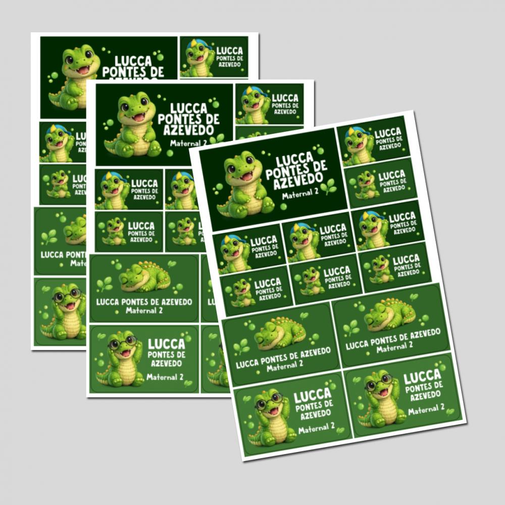 Etiqueta Escolar Crocodilo