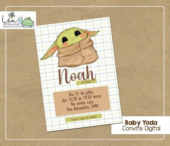 Convite Digital Baby Yoda
