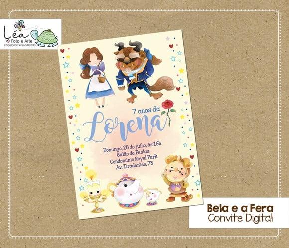 Convite Digital Bela e a Fera