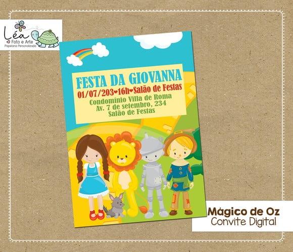 Convite Digital Mágico de Oz
