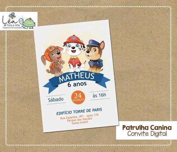 Convite Digital Patrulha Canina