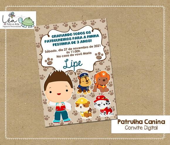 Convite digital Patrulha Canina