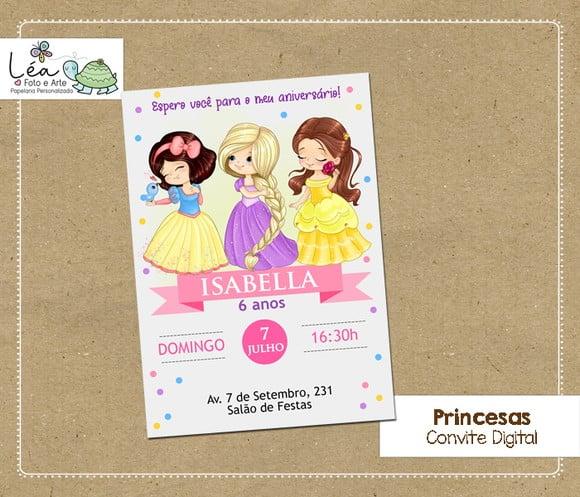 Convite Digital Princesas
