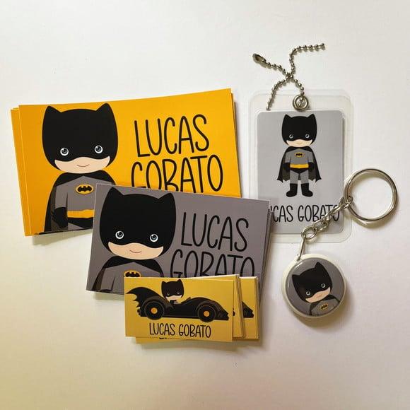 Kit Adesivos e Tag Material Escolar Batman