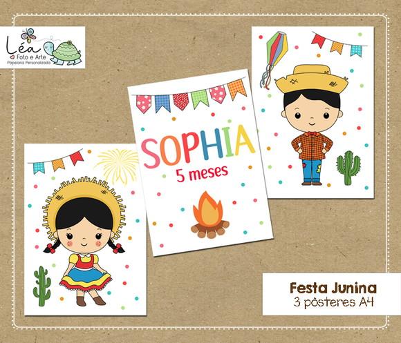 Pôster Mesversário Festa Junina