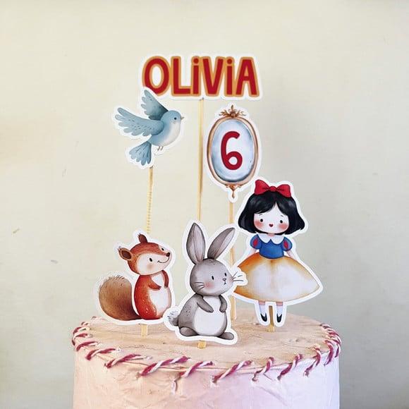 Topo de Bolo Festa Branca de Neve