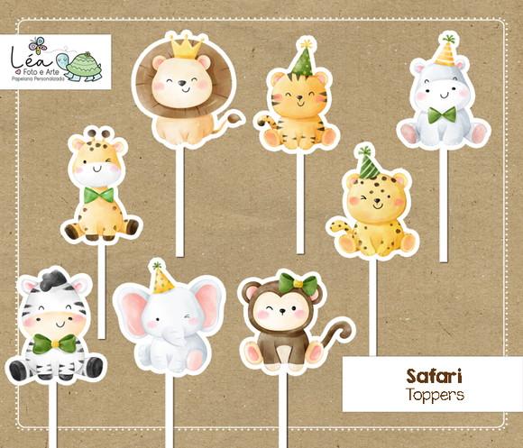 Topo de Bolo Personalizado Festa Safari