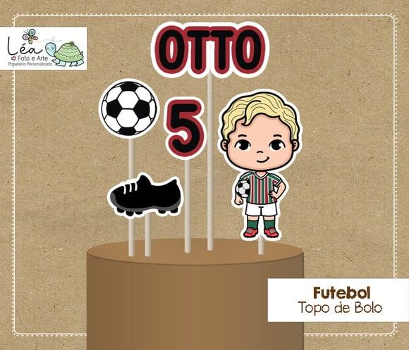 Topo de Bolo Futebol Menino Loiro