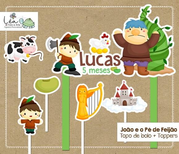 Topo de Bolo João e o Pé de Feijão