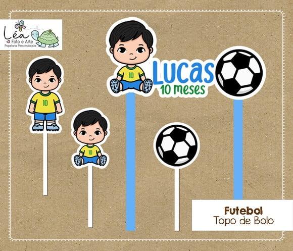 Topo de Bolo Mesversário Futebol