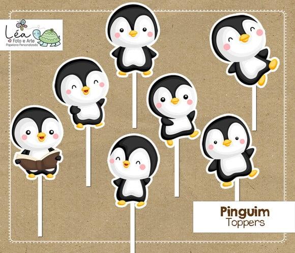 Topper Festa Infantil Tema Pinguim