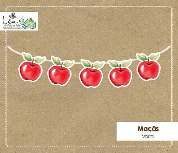 Varal de Maçãs Festa Branca de Neve