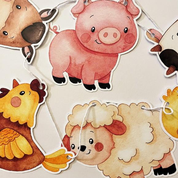 Varal Decorativo Festa Infantil Fazendinha