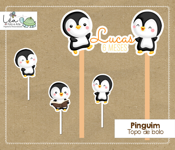 Topo de Bolo Pinguim