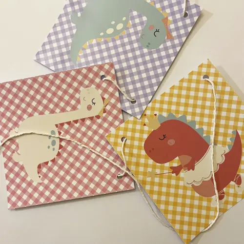 Bandeirola Festa Dinossauros Menina